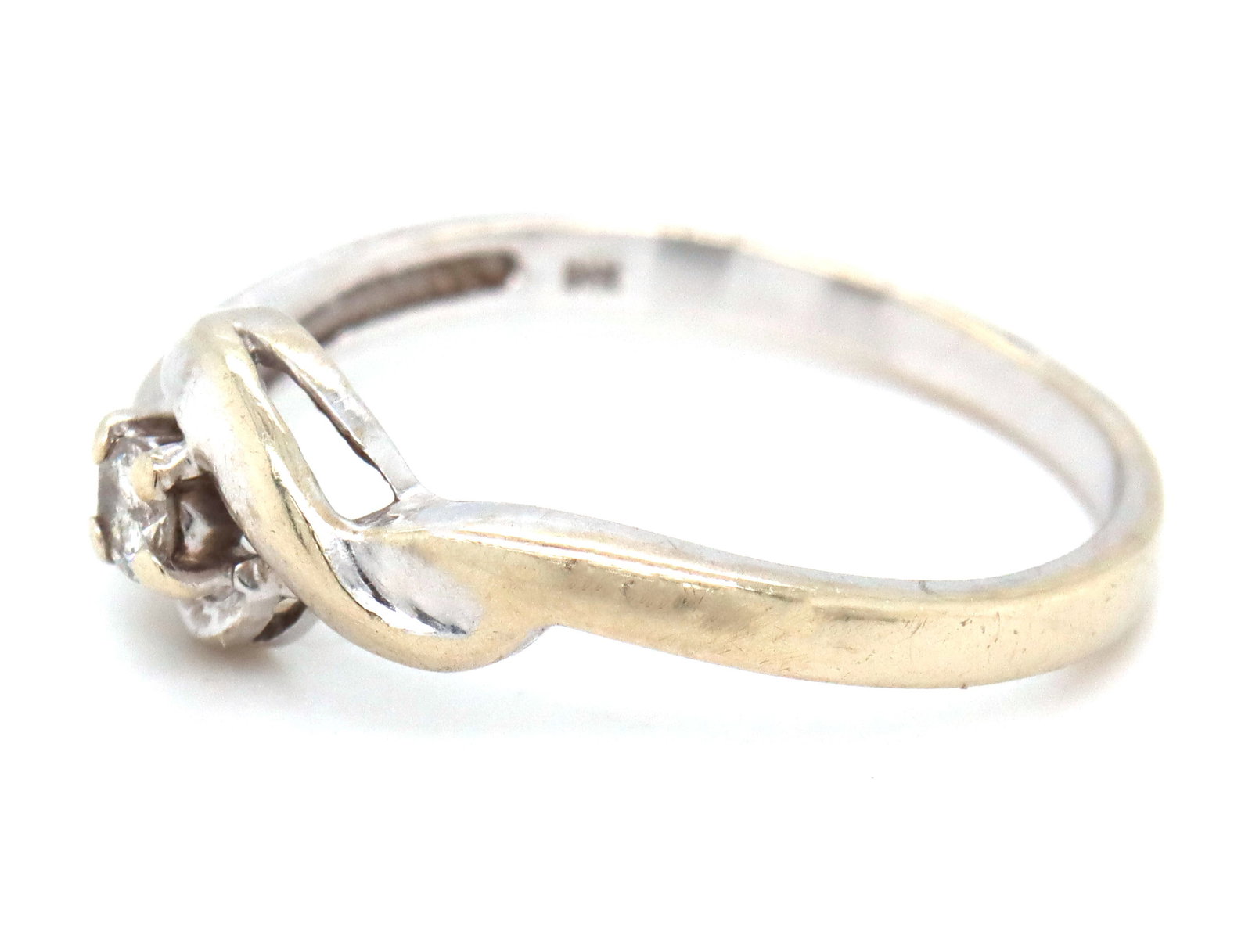 14kt White gold diamond ring - 3