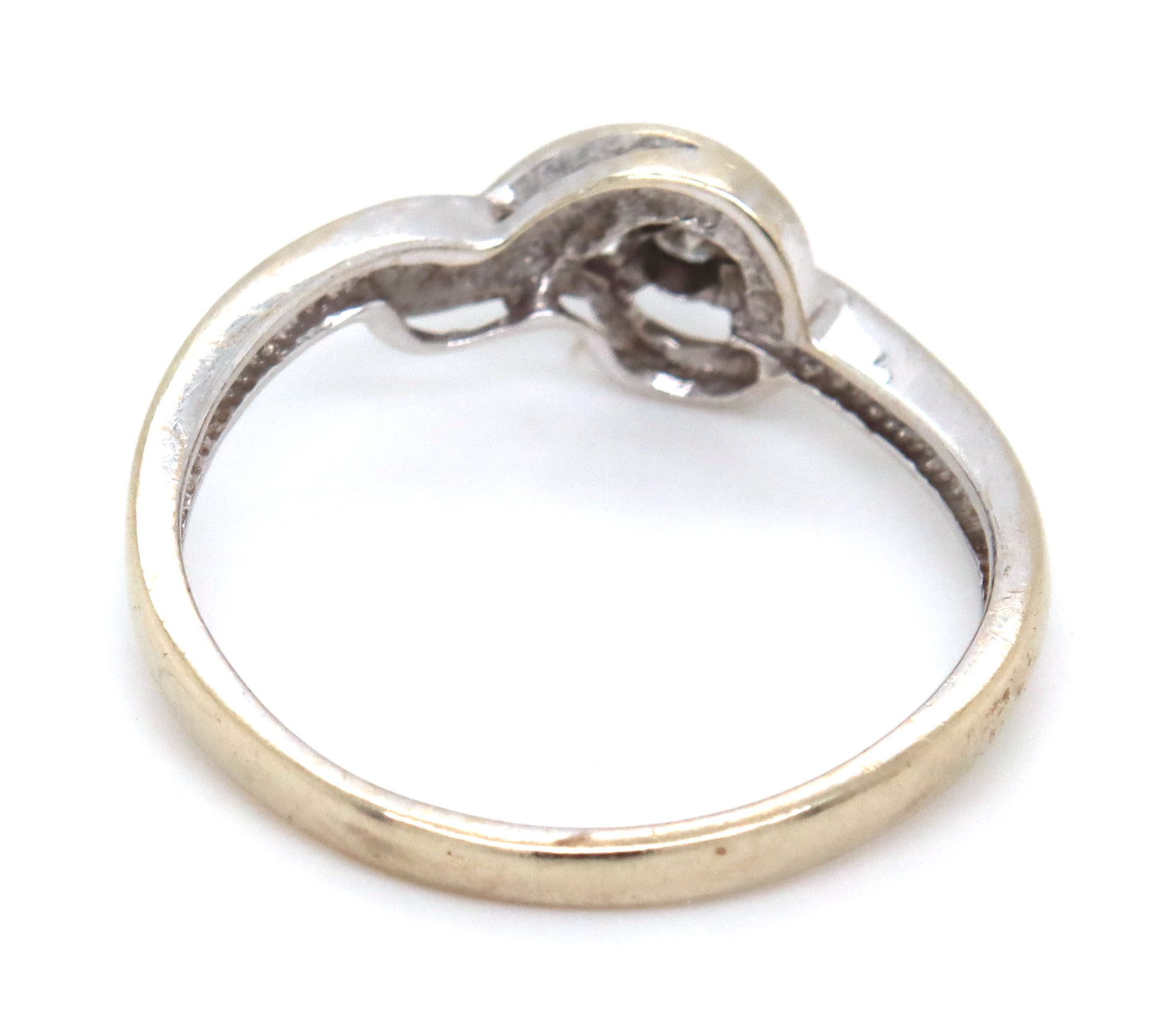 14kt White gold diamond ring - 4