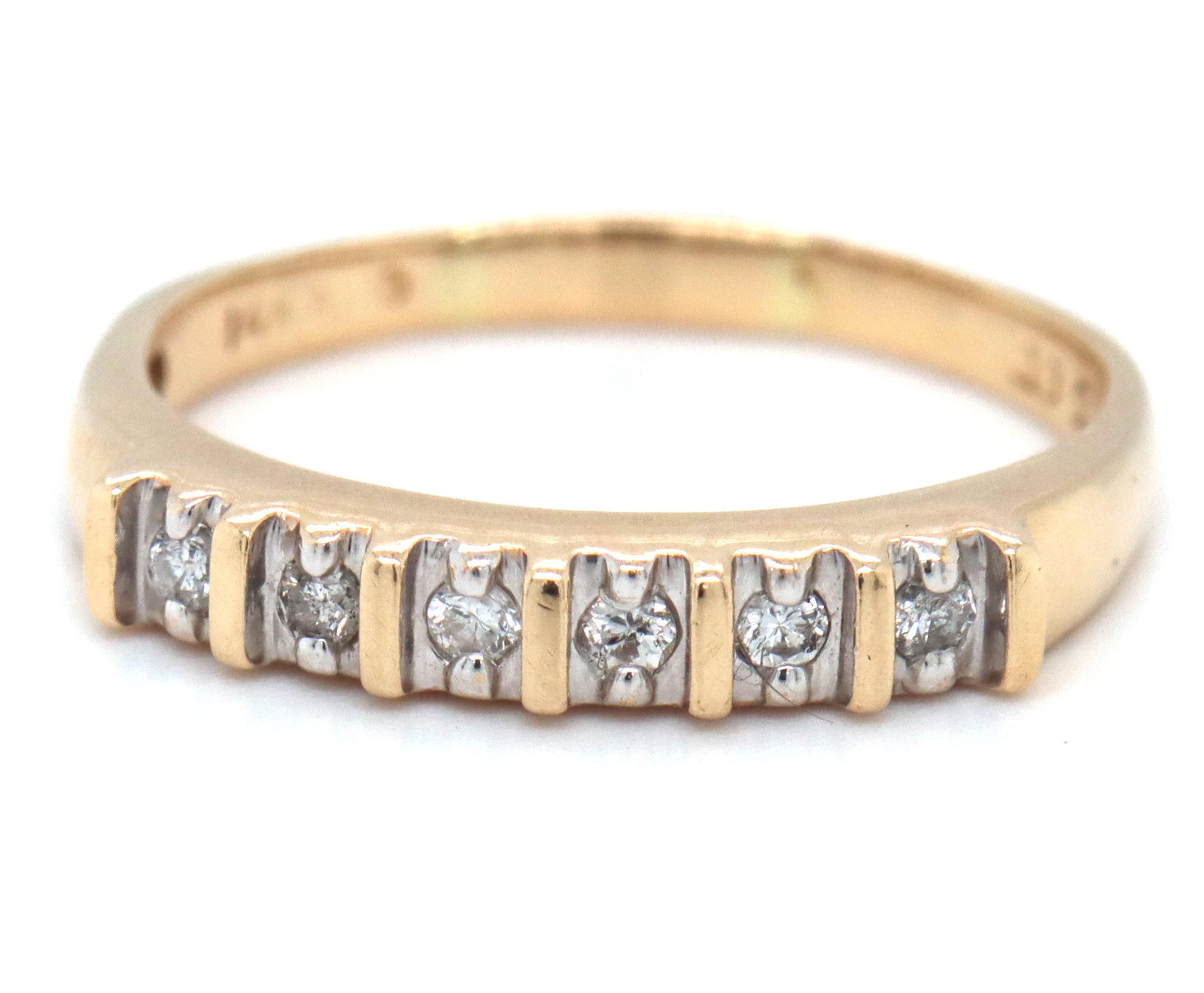 14kt Yellow gold diamond band (1 of 4)