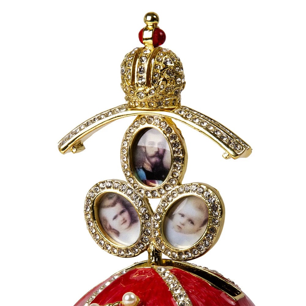 Red Lily of the Valley Faberg? Egg Replica ? Perfect Easter or Collectible Gift - 5