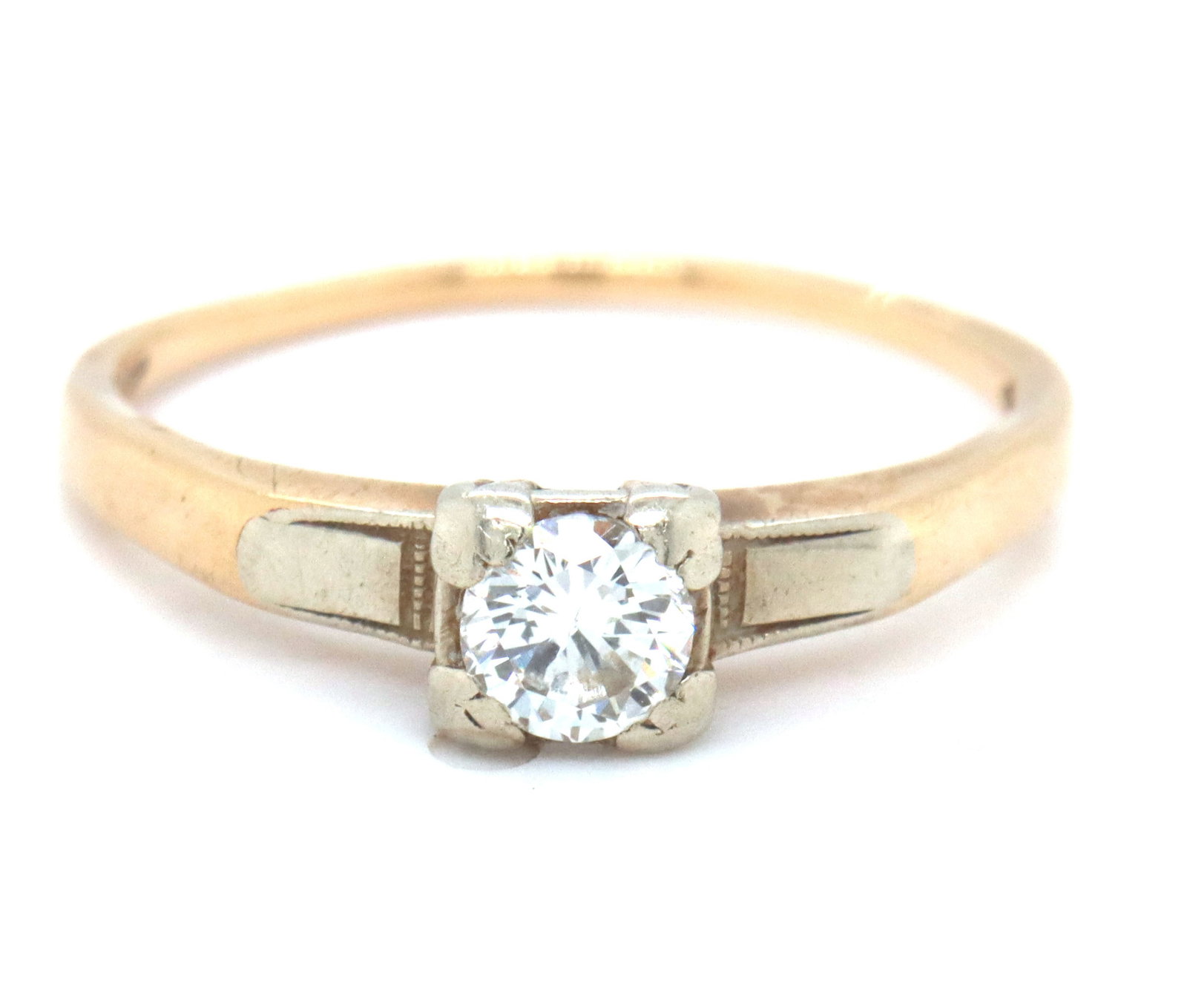 14kt Yellow gold 0.30ctw round brilliant cut diamond ring (1 of 4)