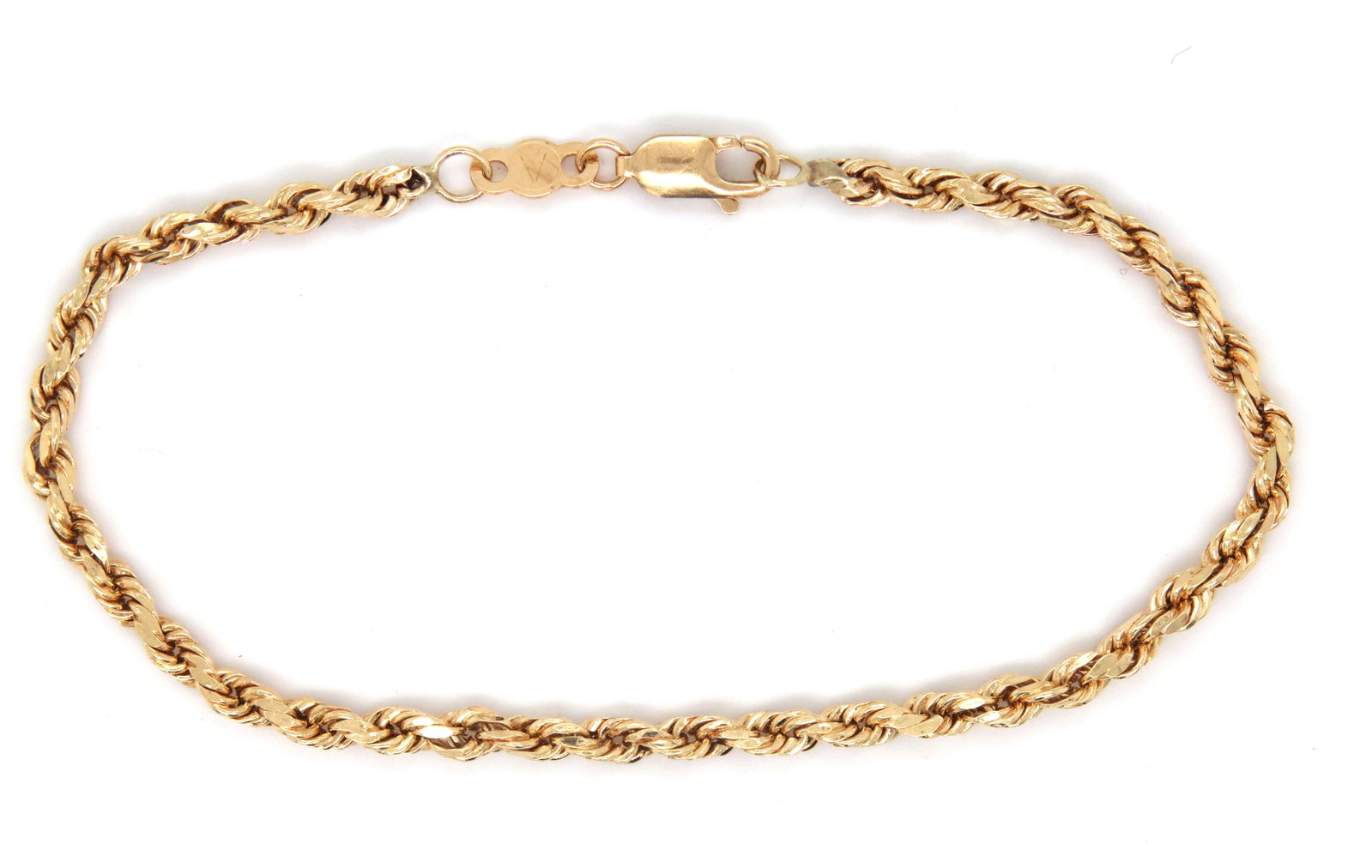 14kt Yellow gold rope chain bracelet (1 of 4)
