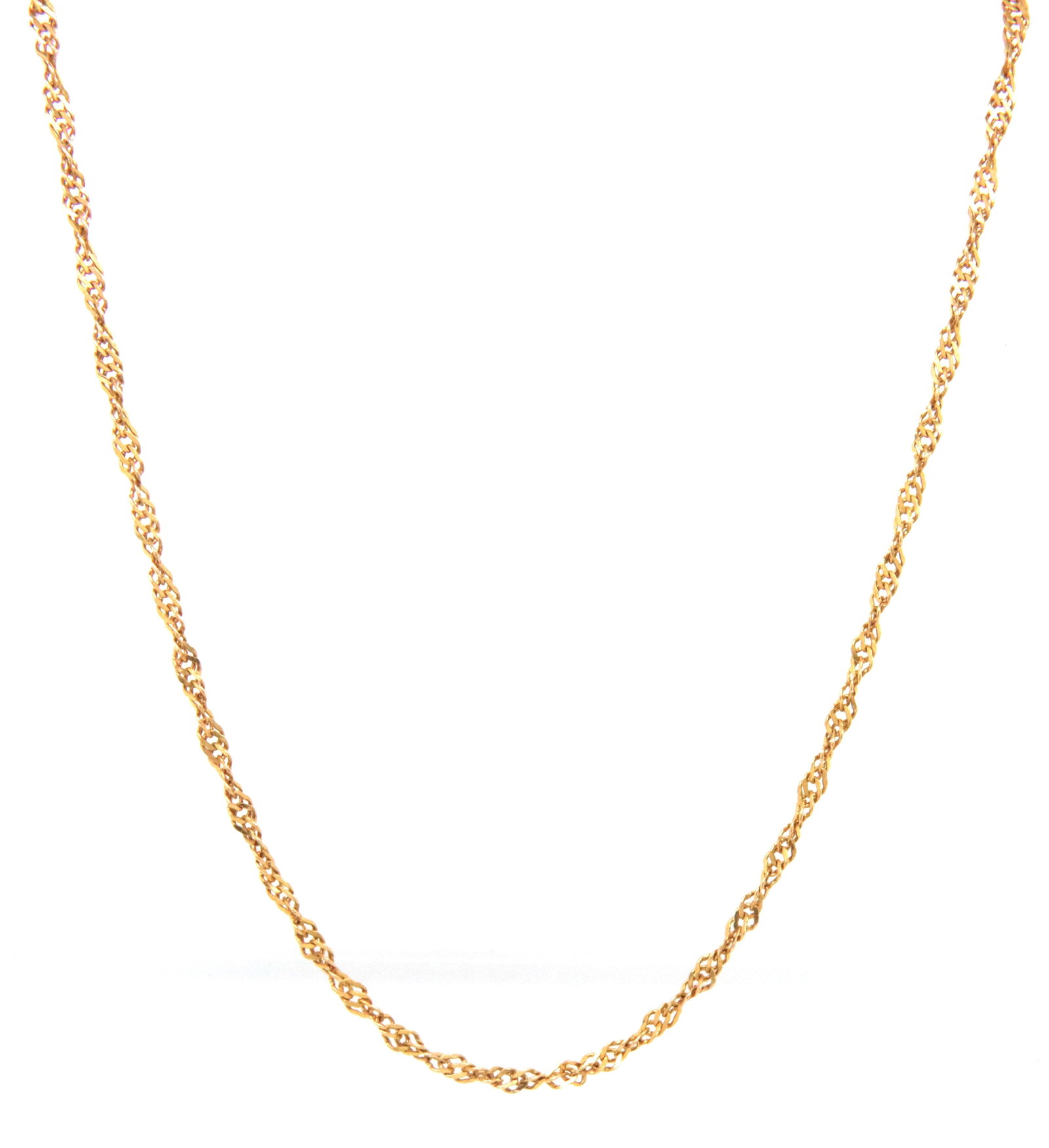 14kt Yellow gold Singapore link chain necklace (1 of 4)