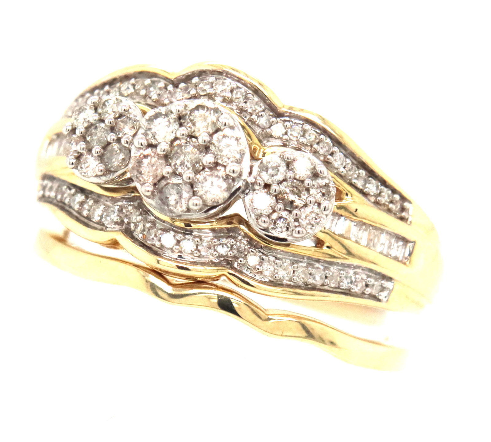 10kt Yellow gold diamond wedding set (1 of 4)