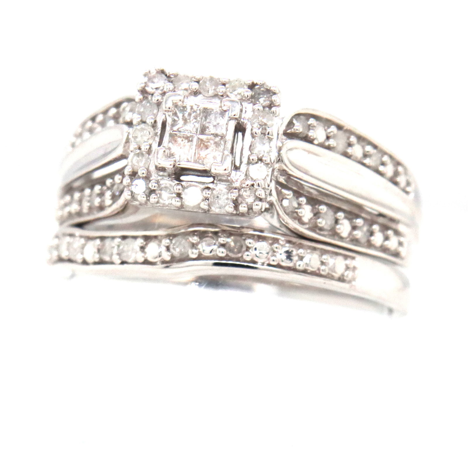 10kt White gold princess cut diamond engagement ring (1 of 4)