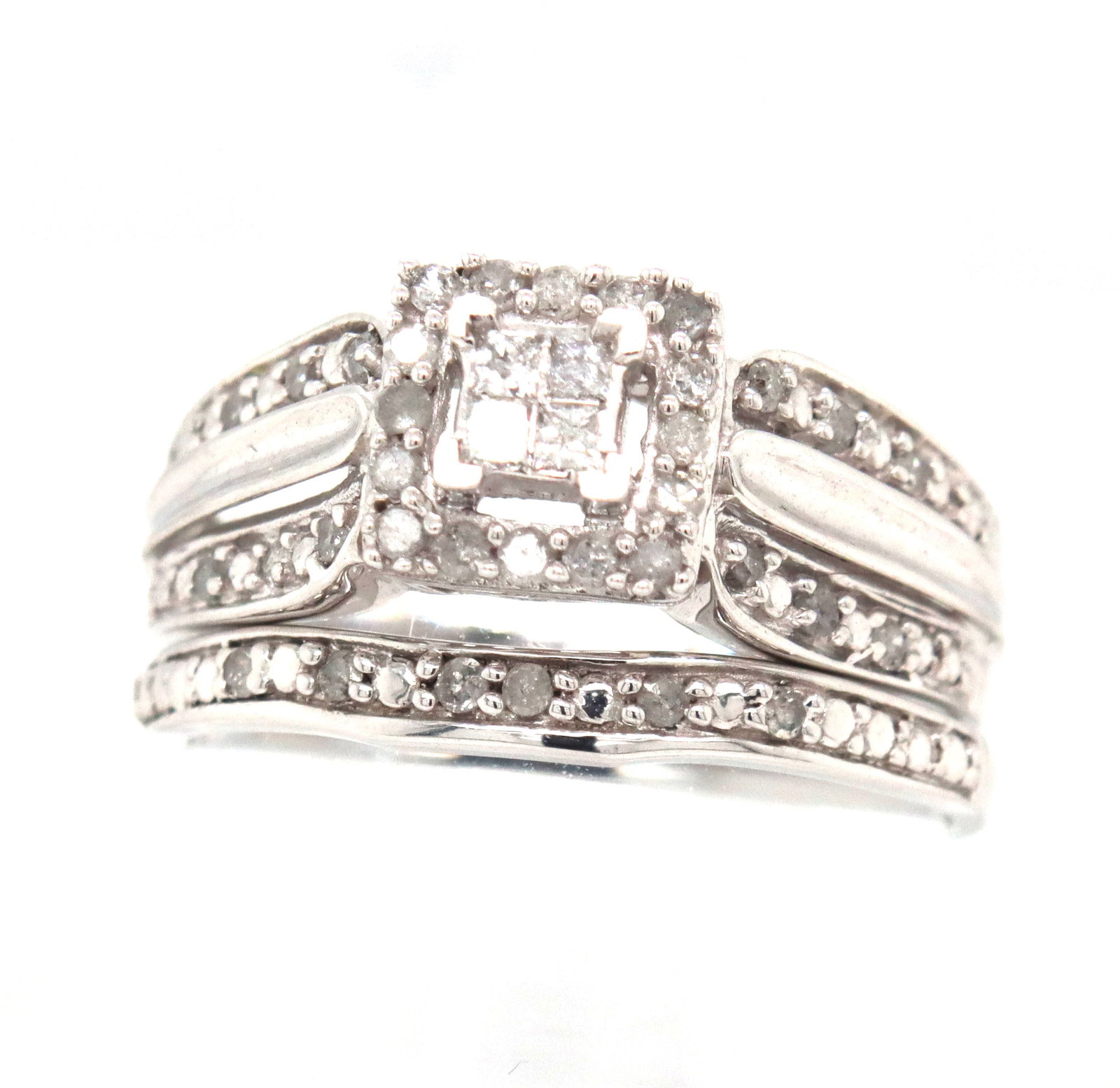 10kt White gold princess cut diamond engagement ring (1 of 4)