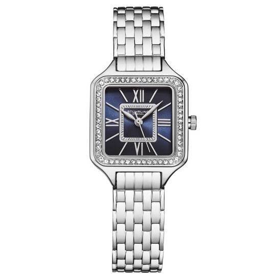 Stuhrling Original Symphony Quartz Blue Dial Ladies Watch: Elegant, refined, and effortlessly timeless, this Stuhrling Original Symphony ladies watch is designed for those who appreciate classic sophistication with a modern edge. The rectangular silver-tone c