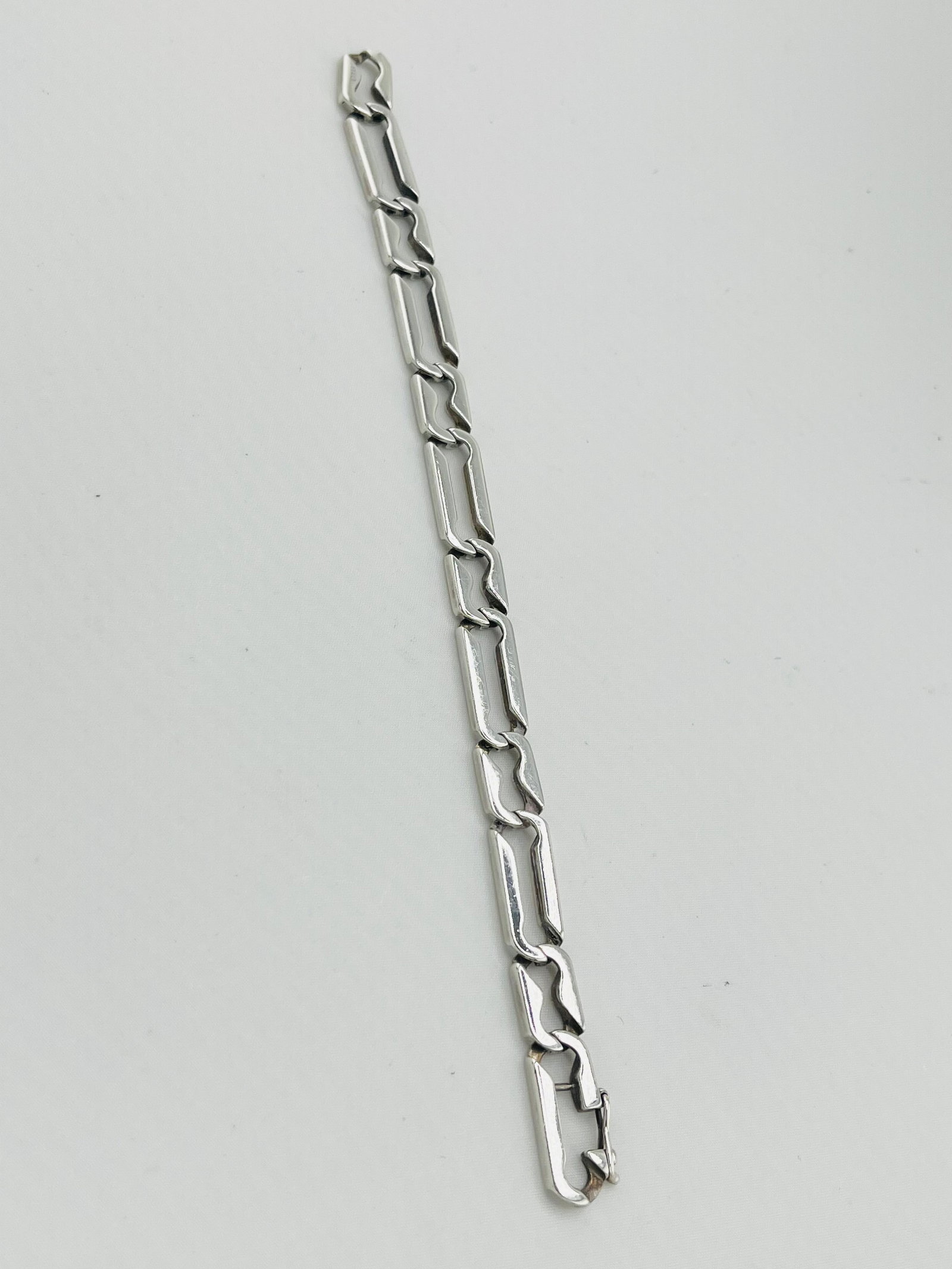 Italian 925 Sterling Silver Modernist Style Link Bracelet (1 of 5)