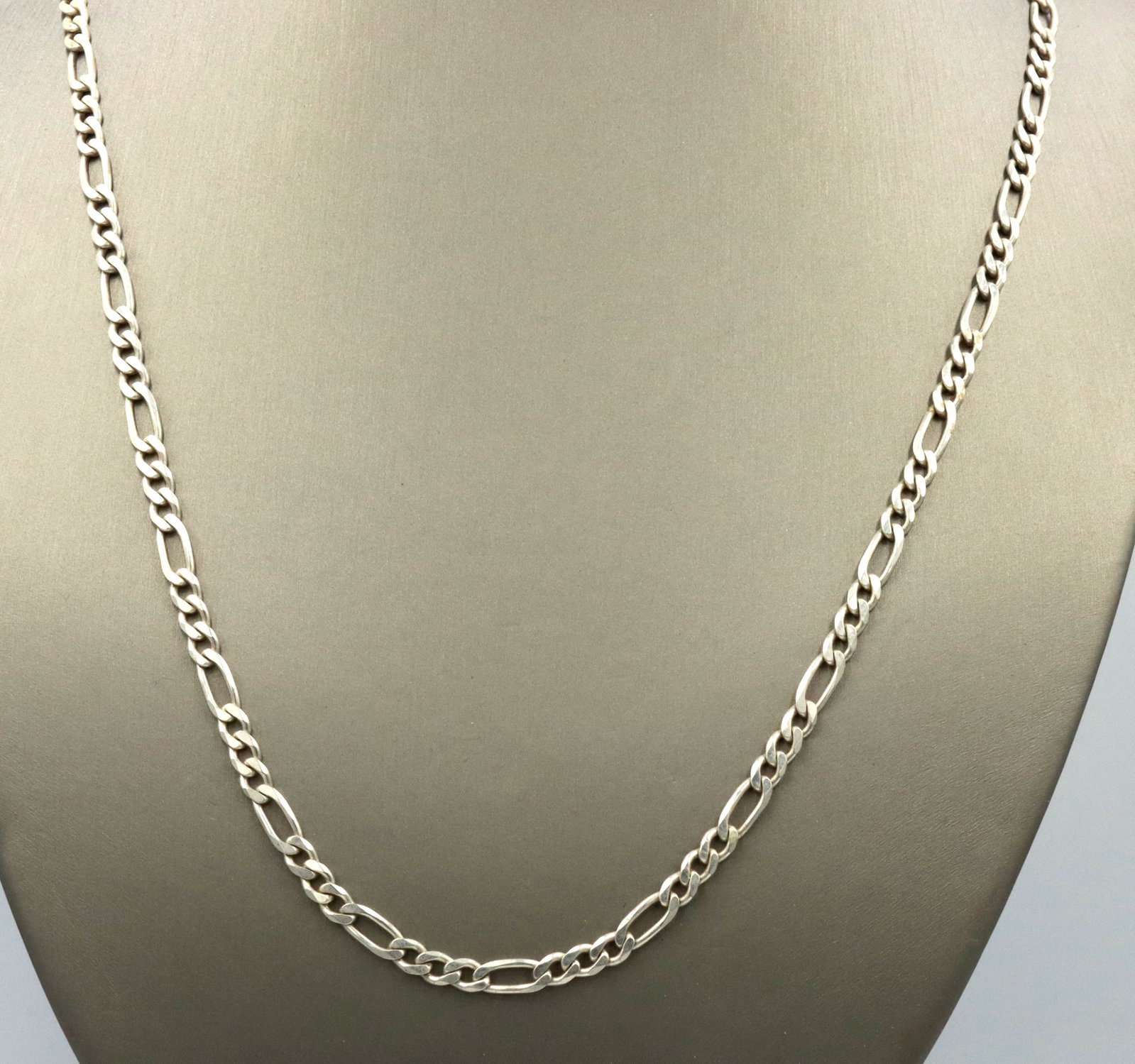 Italian Vintage 925 sterling silver Figaro chain necklace (1 of 3)