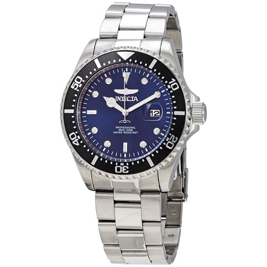 Invicta Pro Diver Men's Stainless Steel Watch with Blue Dial ? 200M Water Resistant (1 of 3)
