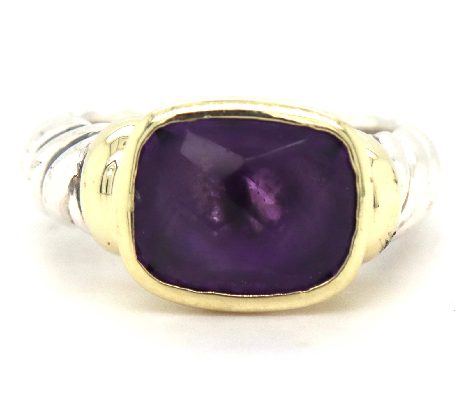 925 Sterling silver David Yurman Cable classic Amethyst ring (1 of 4)