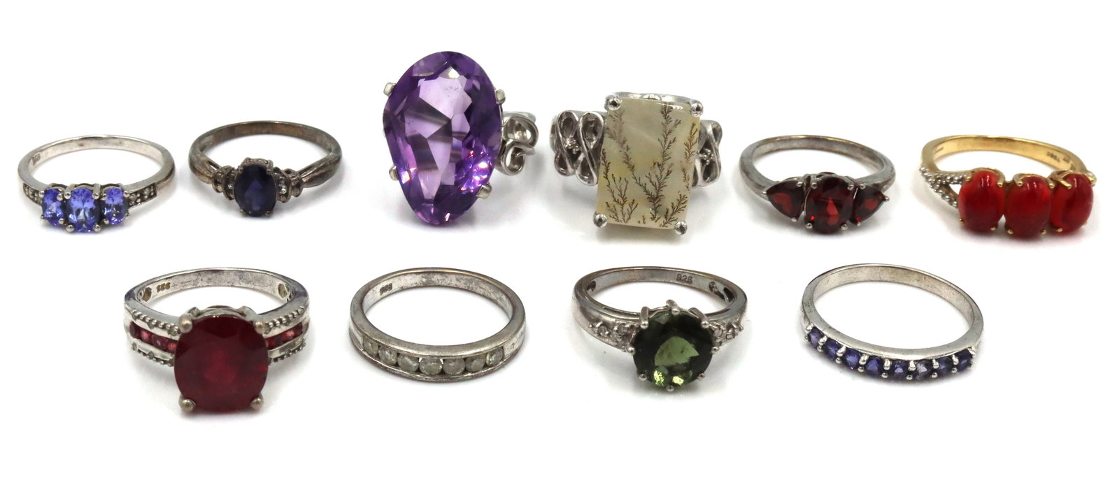 Group lot of Vintage 925 sterling silver rings (1 of 7)