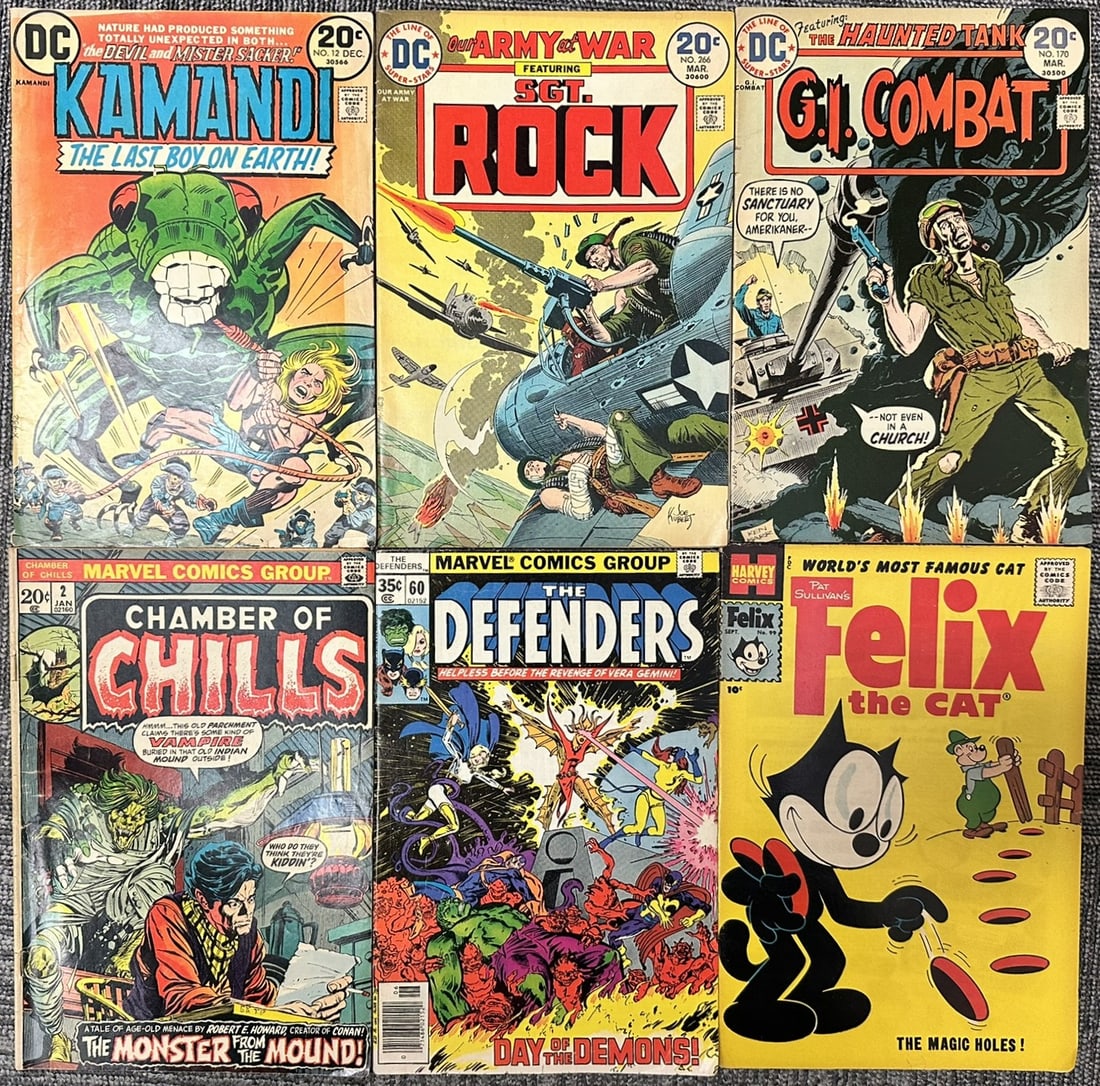 Vintage Bronze & Silver Age Comic Book Lot DC Marvel Harvey Comics Sgt. Rock Kamandi Felix (1 of 8)