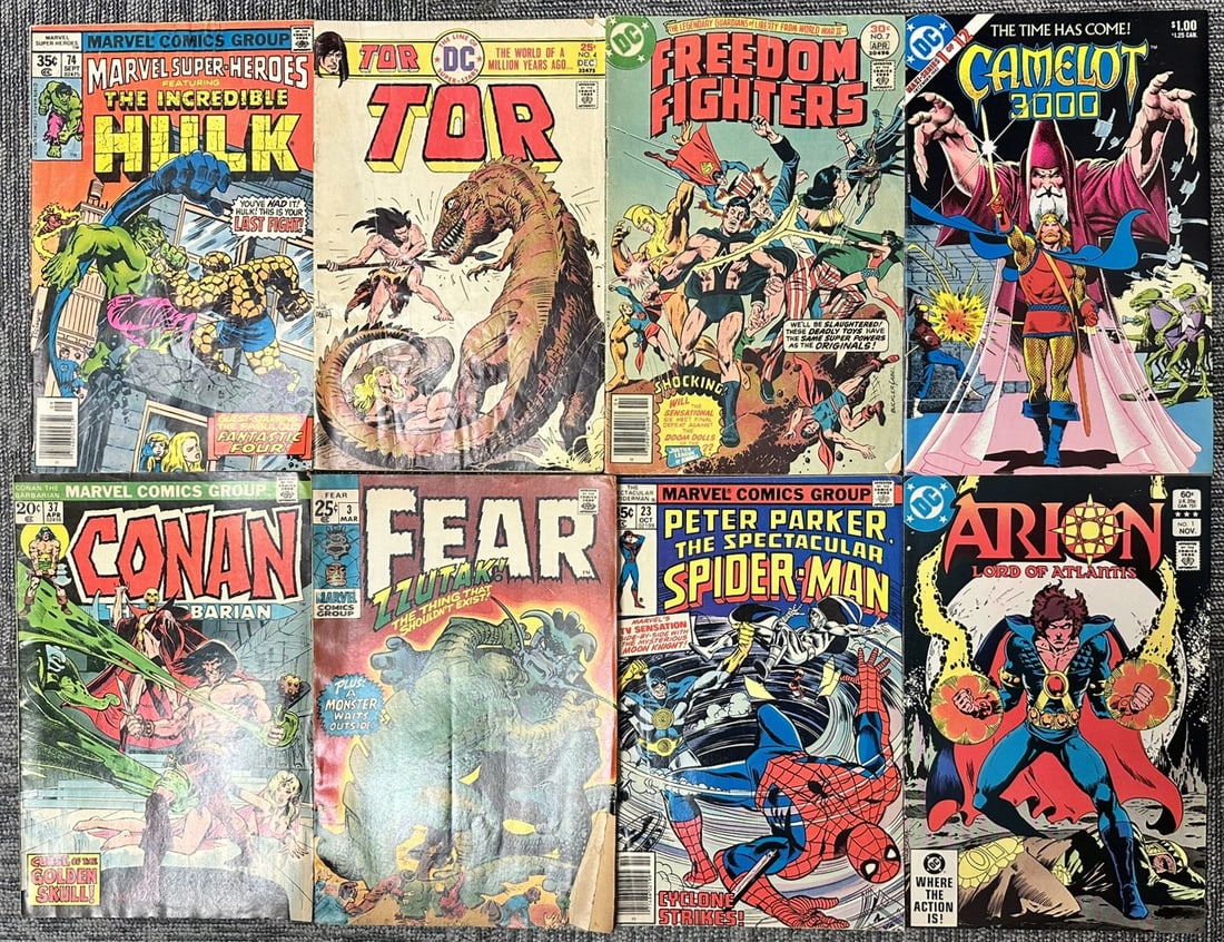 Vintage Bronze & Copper Age Comic Book Lot of 8 Marvel & DC Hulk, Spider-Man, Conan, Tor & More (1 of 10)