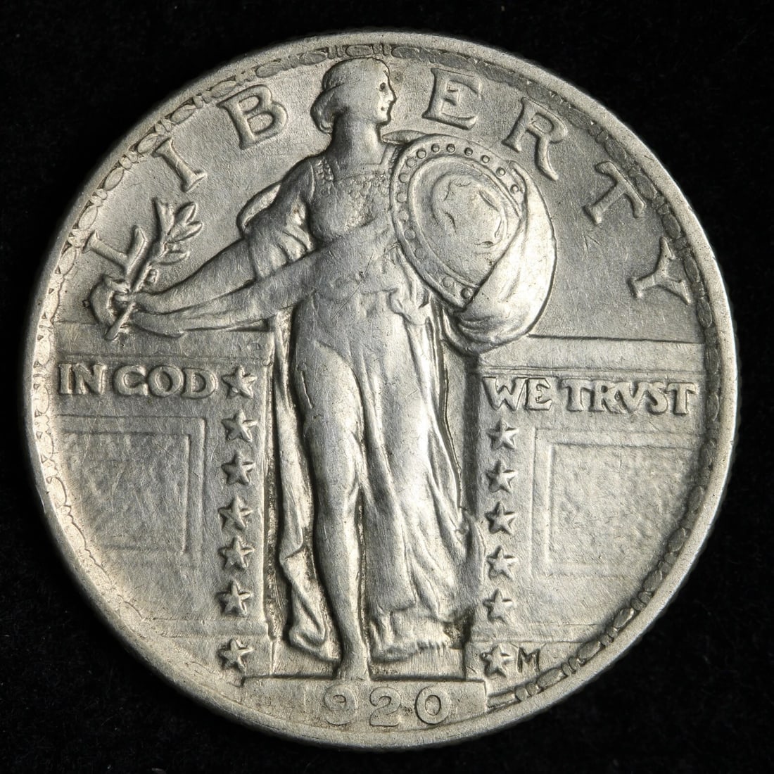 1920 Standing Liberty Silver Quarter Choice AU Classic Early Type Silver Quarter (1 of 2)