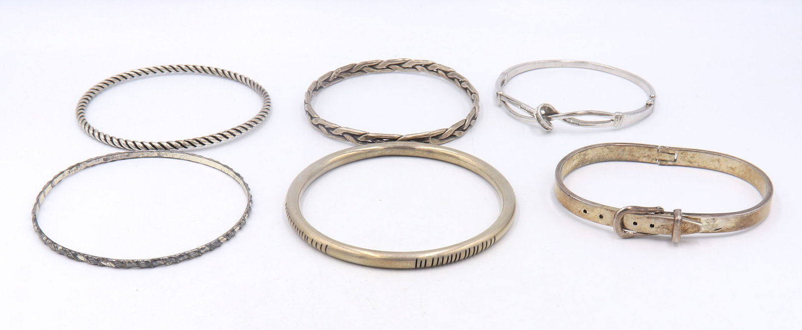 Group Lot of 6 Vintage 925 Sterling Silver Bangles (1 of 20)