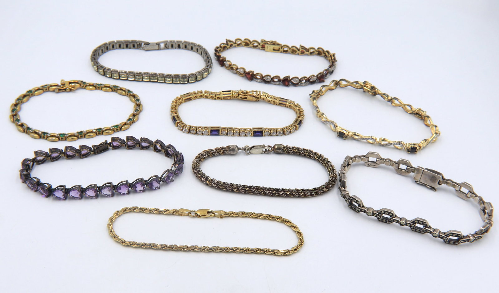 Group lot of 9 Vintage 925 sterling silver bracelets (1 of 13)