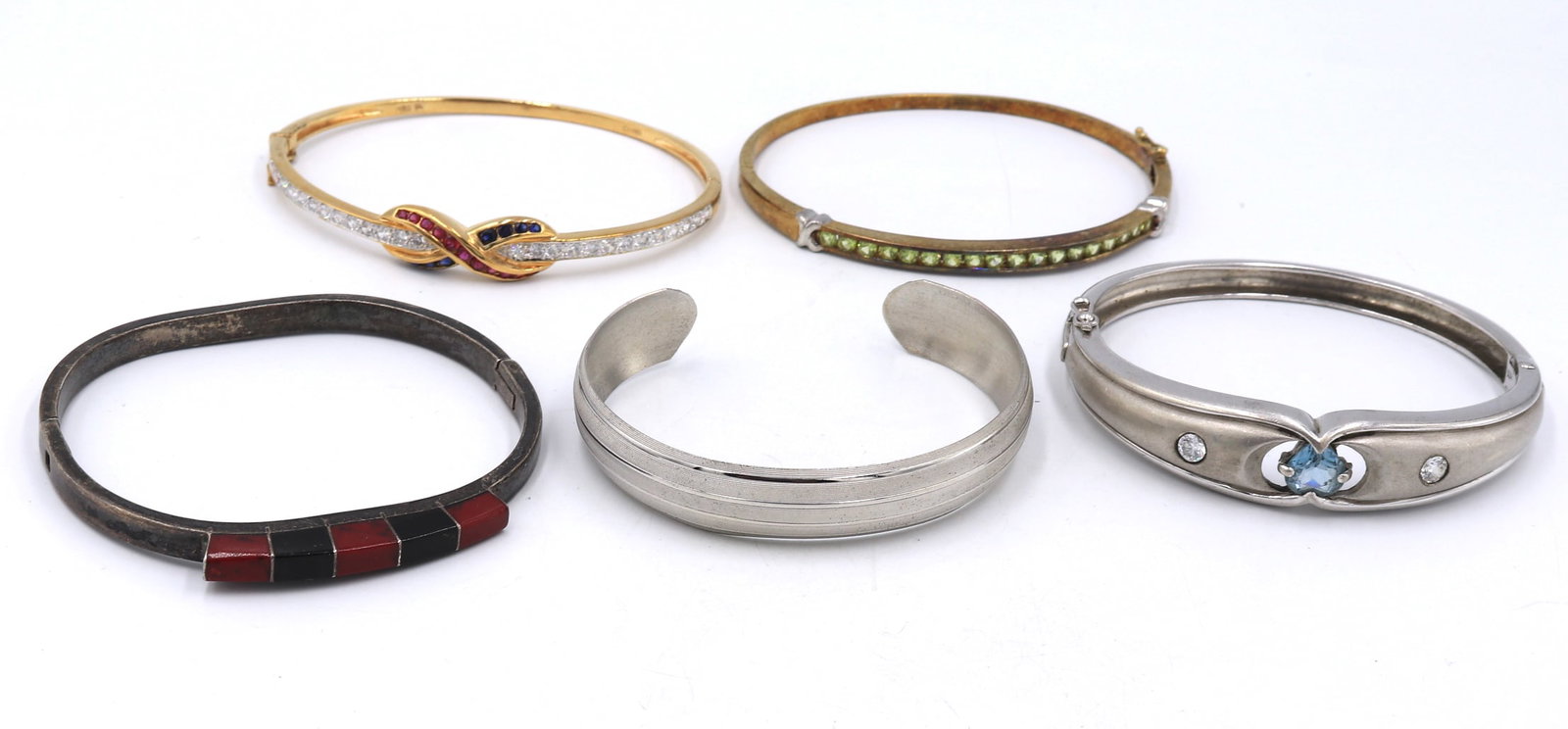 Group lot of vintage 925 sterling silver bangles (1 of 9)