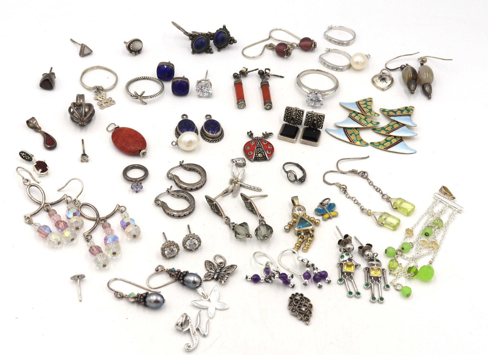 Group lot of Vintage 925 sterling silver mixed Jewelry (1 of 8)