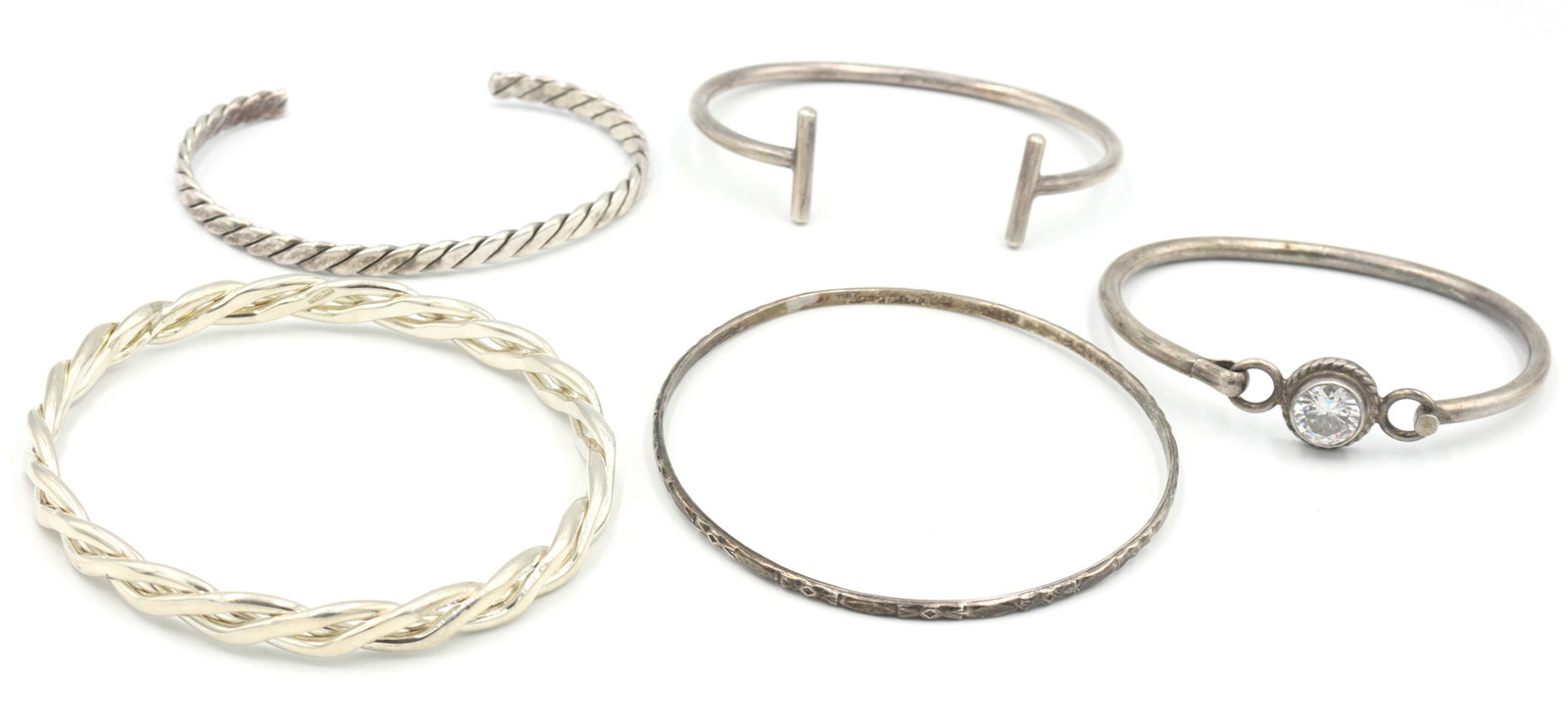 Group lot of Vintage 925 sterling silver bangles (1 of 10)