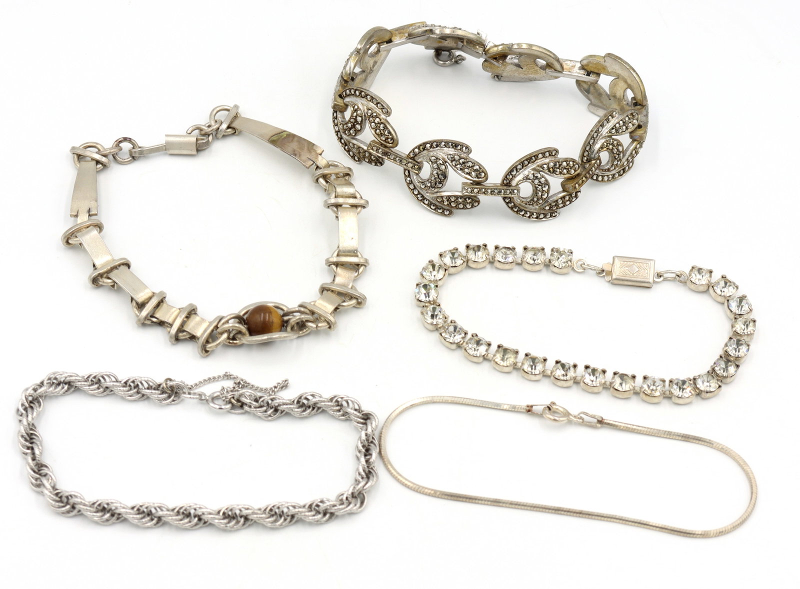 Group lot of Vintage 925 sterling silver bracelets (1 of 9)