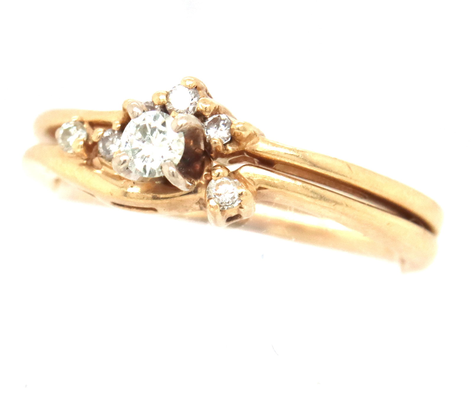 14kt Yellow gold cubic zirconia wedding set (1 of 4)