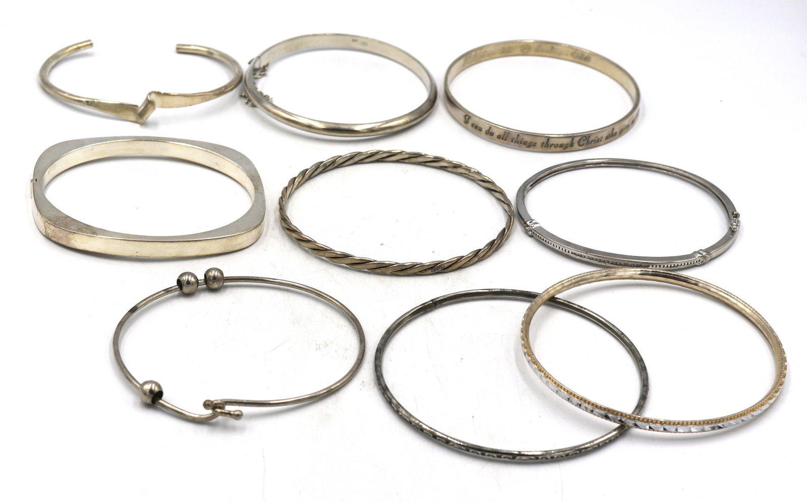 Group lot of Vintage 925 sterling silver bangles (1 of 13)