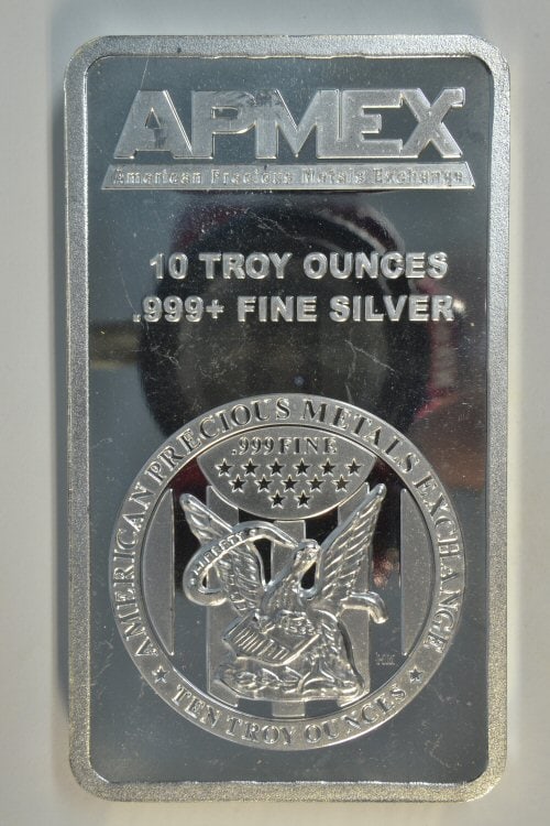 APMEX 10 oz .999 Fine Silver Bar Sealed in Plastic (1 of 2)