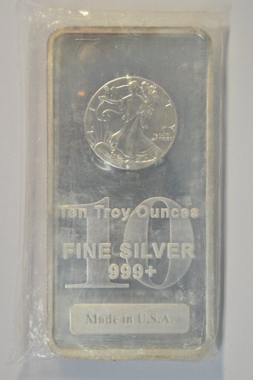 Walking Liberty Design 10 oz .999 Fine Silver Bar: Walking Liberty Design 10 Troy Ounce .999 Fine Silver Bar. Featuring the iconic Walking Liberty image inspired by Adolph A. Weinman?s legendary design, Add timeless American style and substantial silv