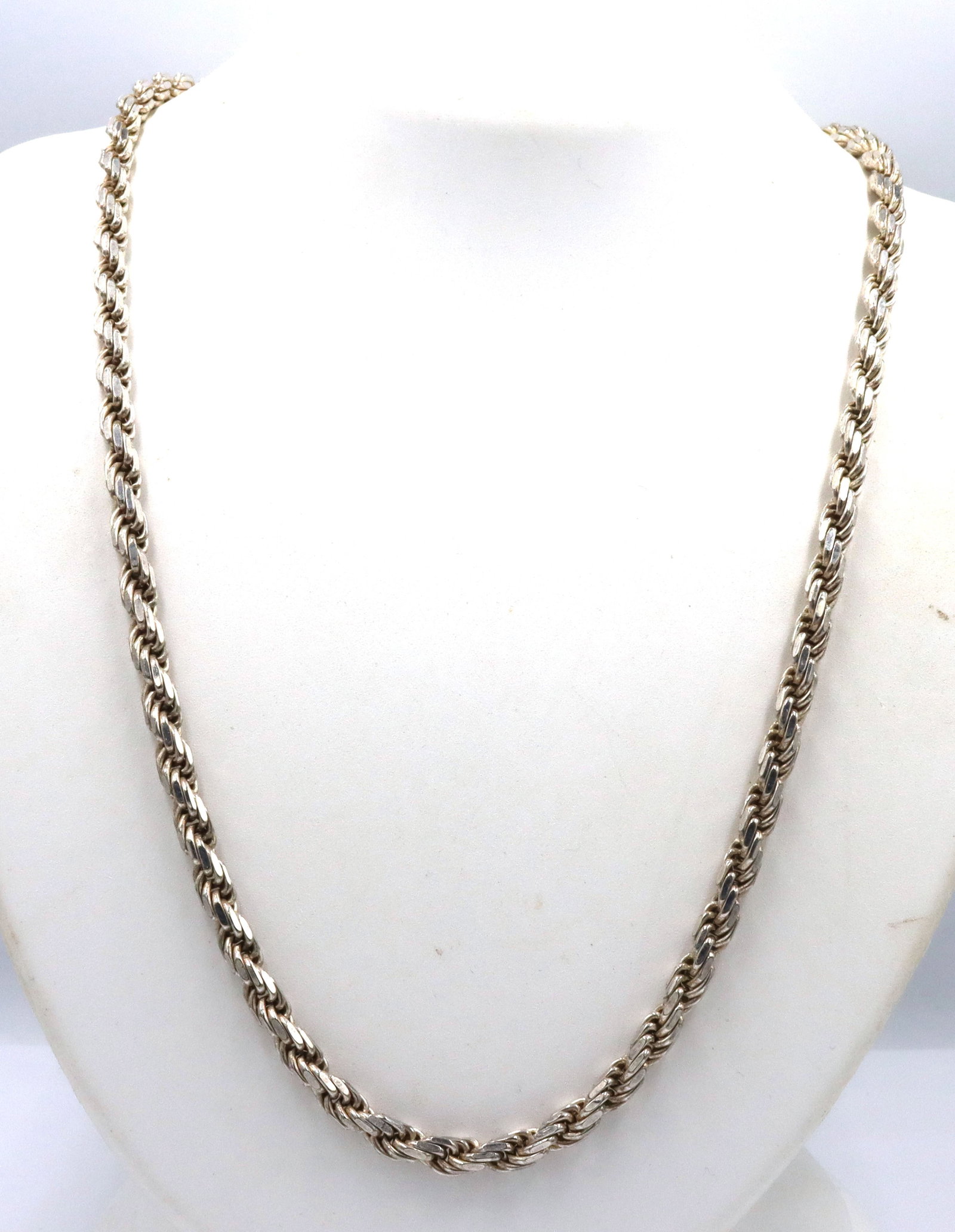 Italian Vintage 925 sterling silver rope chain necklace (1 of 4)
