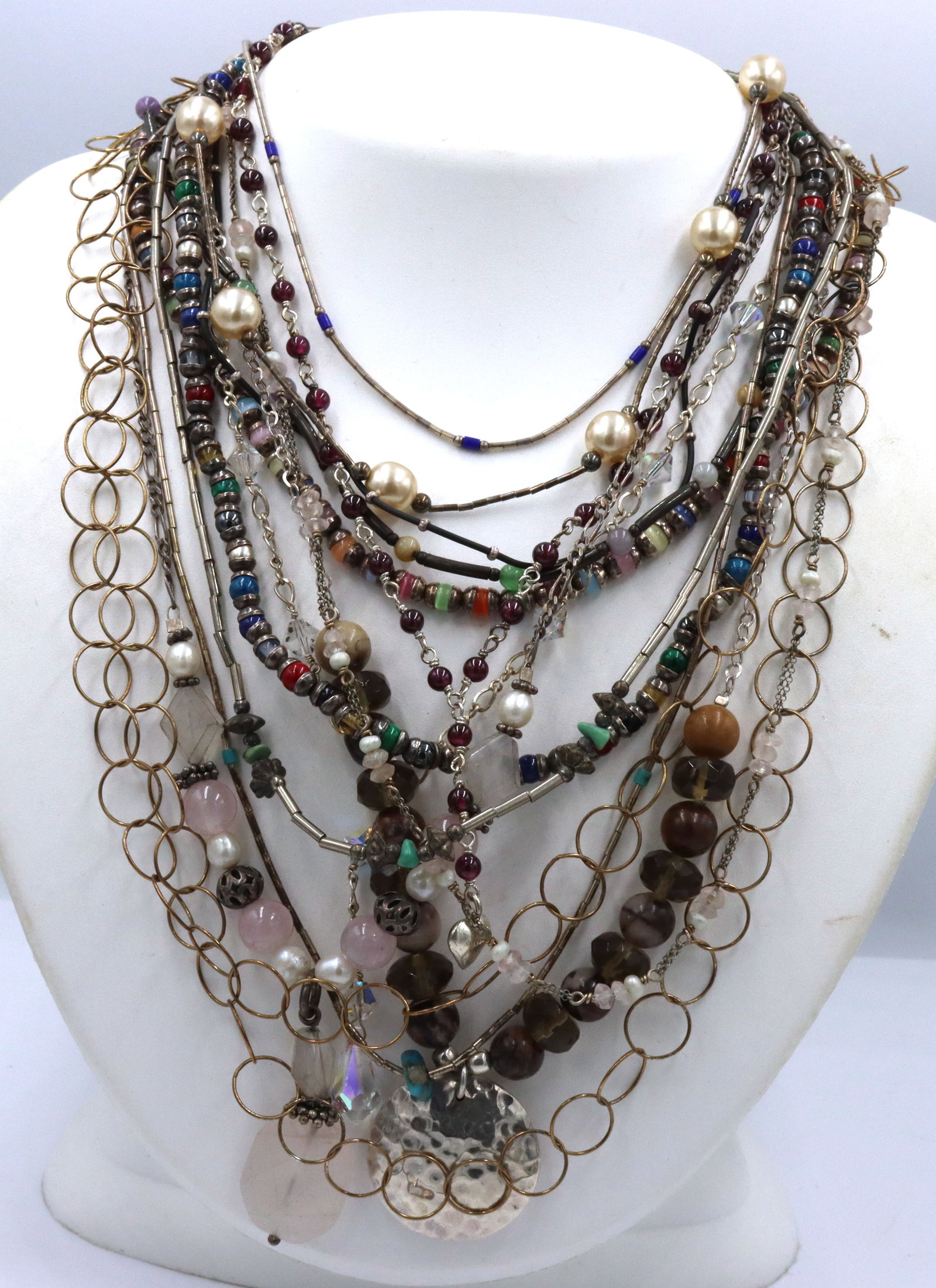 Big group lot of Vintage 925 sterling silver necklaces (1 of 18)
