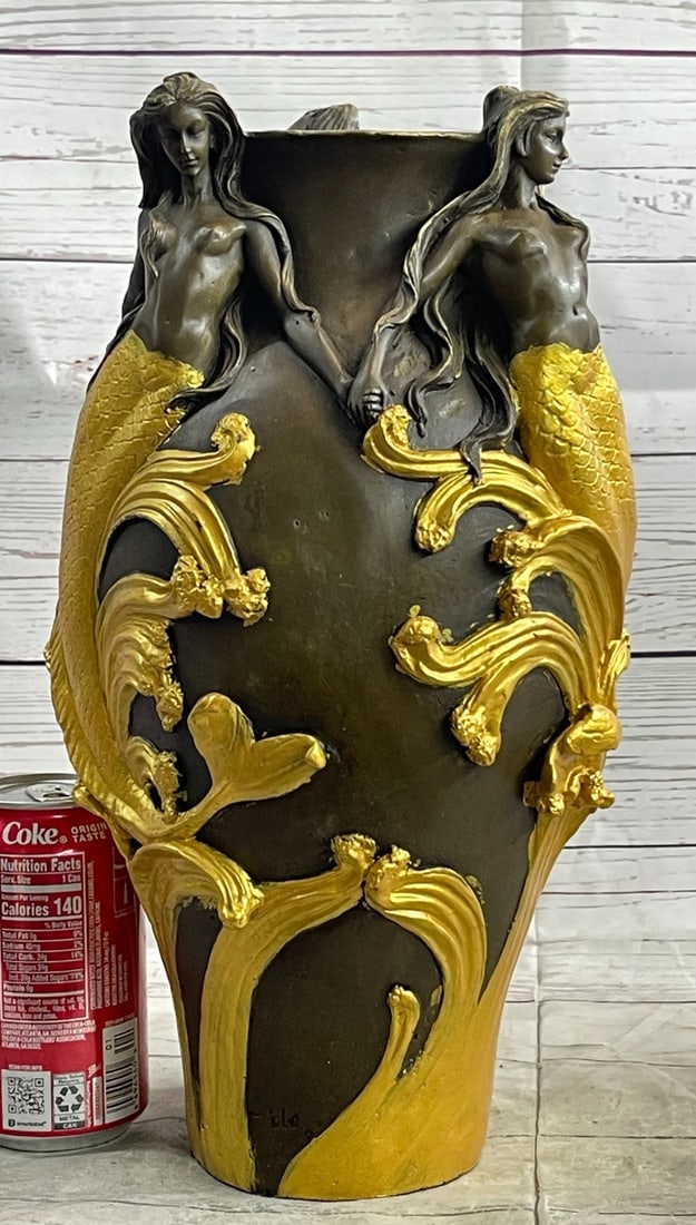Vase Planter Bronze Statue - 2