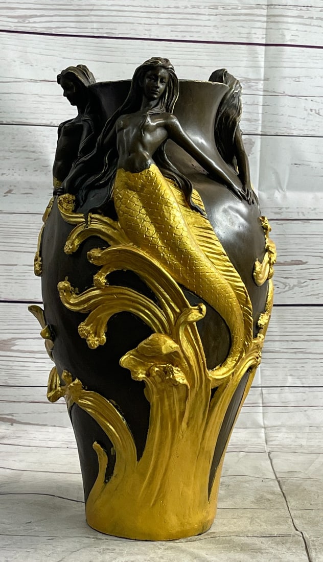 Vase Planter Bronze Statue - 3