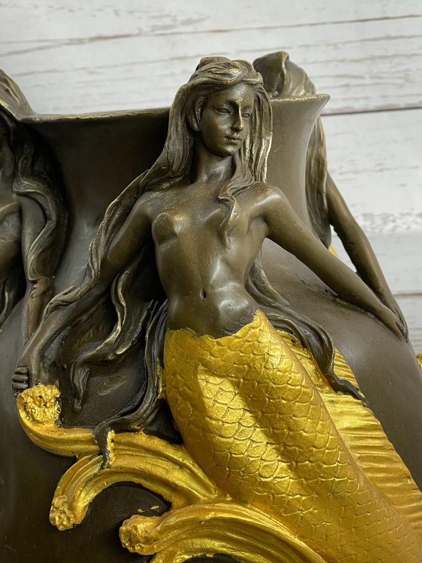 Vase Planter Bronze Statue - 5
