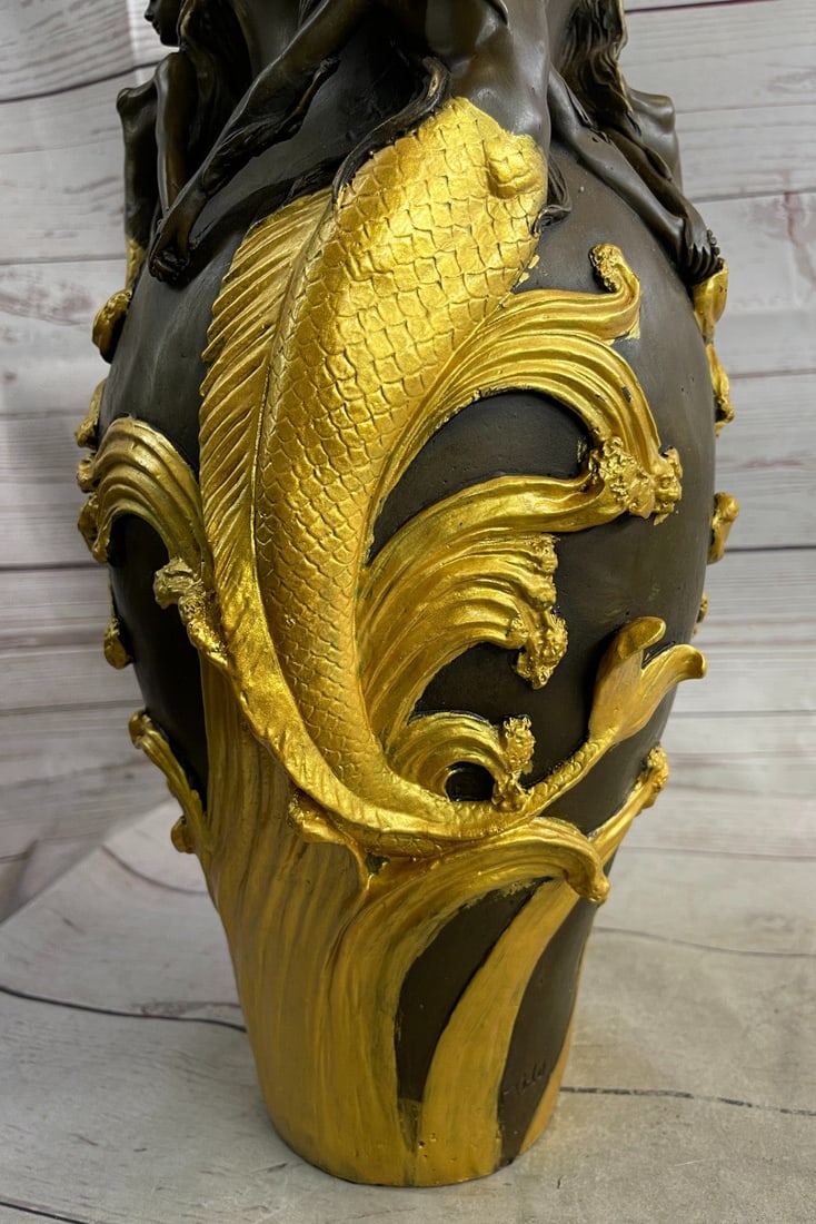 Vase Planter Bronze Statue - 7