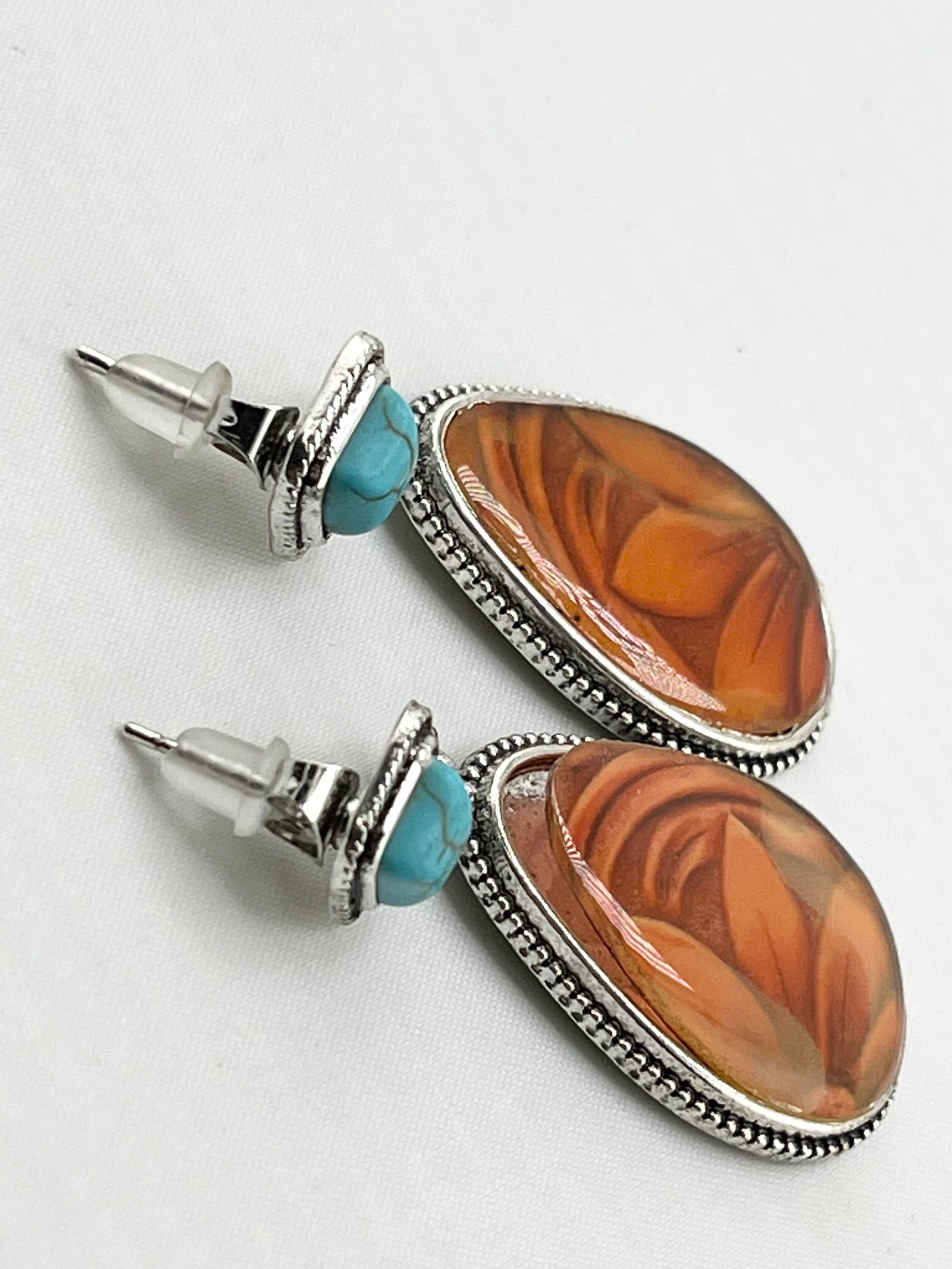 925 Sterling Silver Boho Flower Drop Earrings - 2