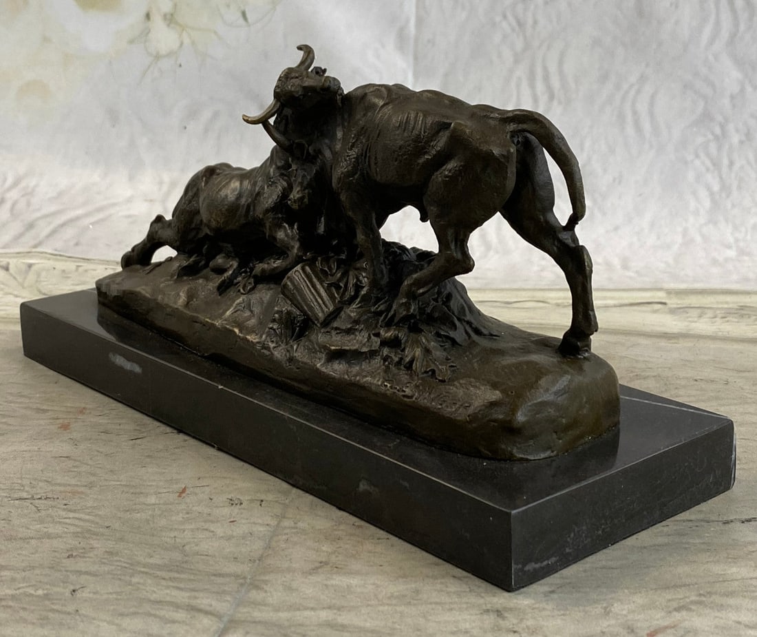 Combat De Taureaux Bronze Statue - 3