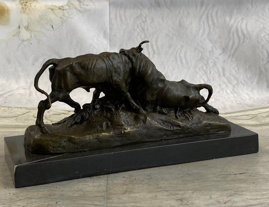 Combat De Taureaux Bronze Statue - 4