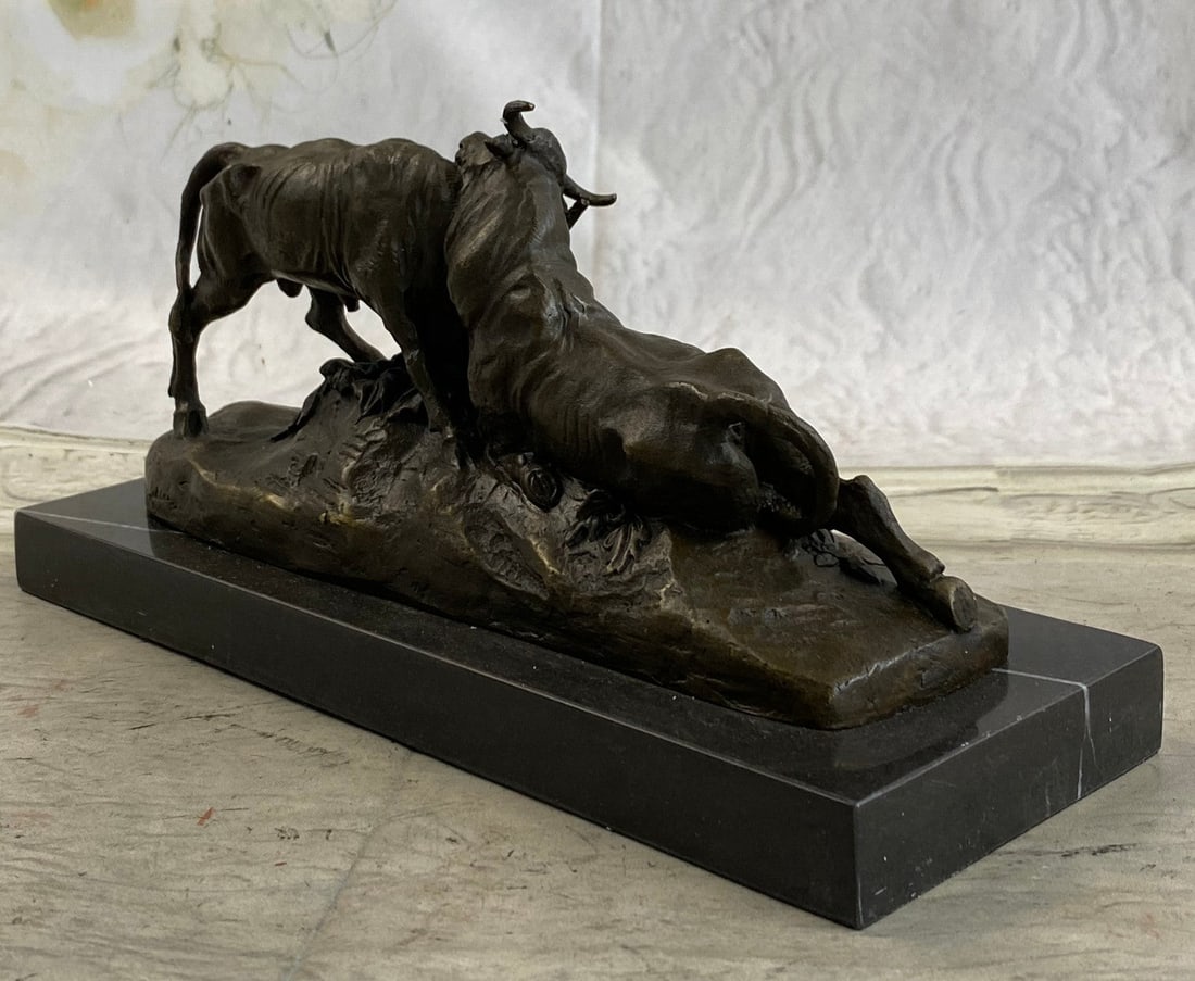 Combat De Taureaux Bronze Statue - 5