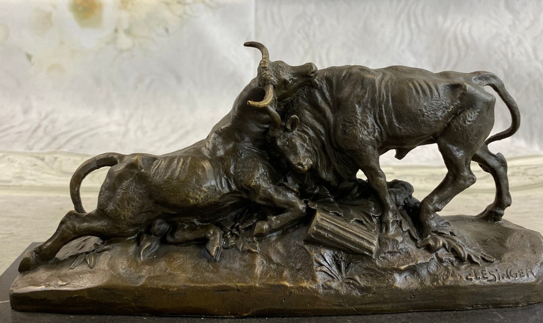 Combat De Taureaux Bronze Statue - 8