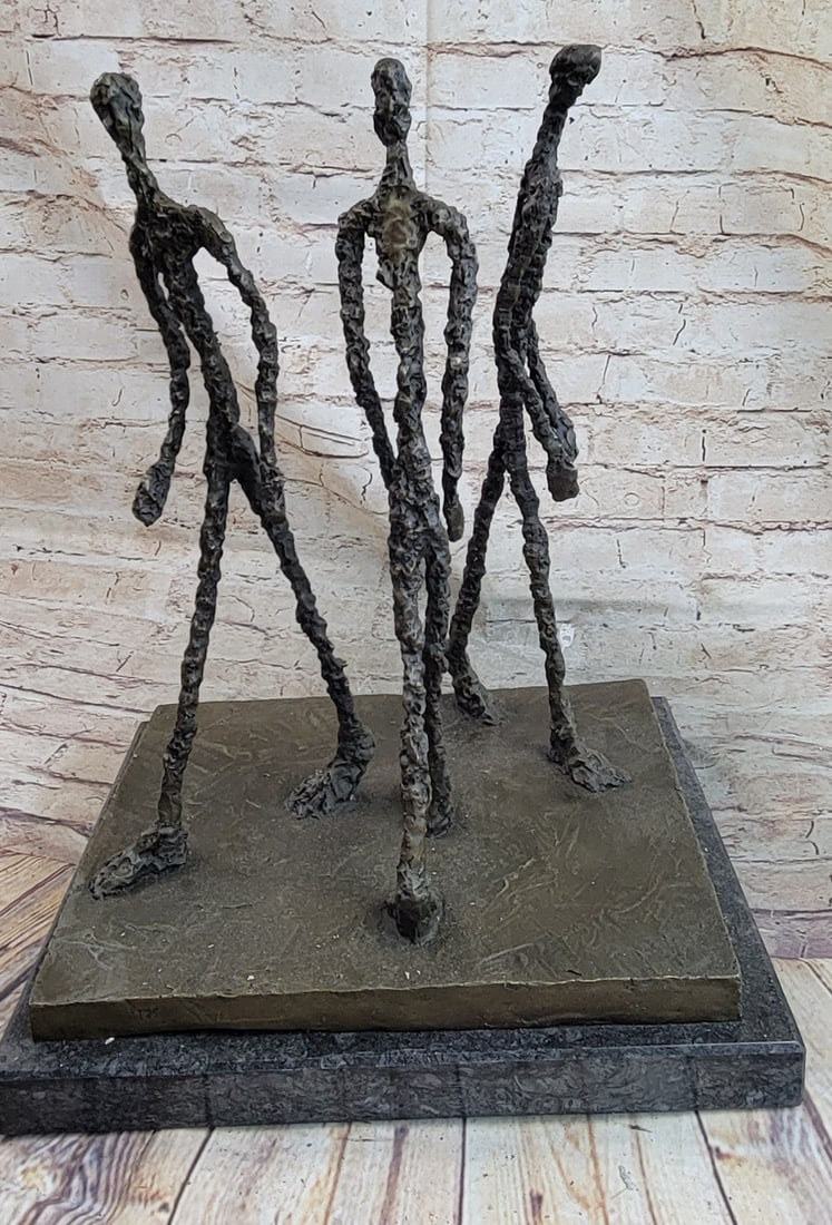 Three Walking Man Bronze Sculpture - 4