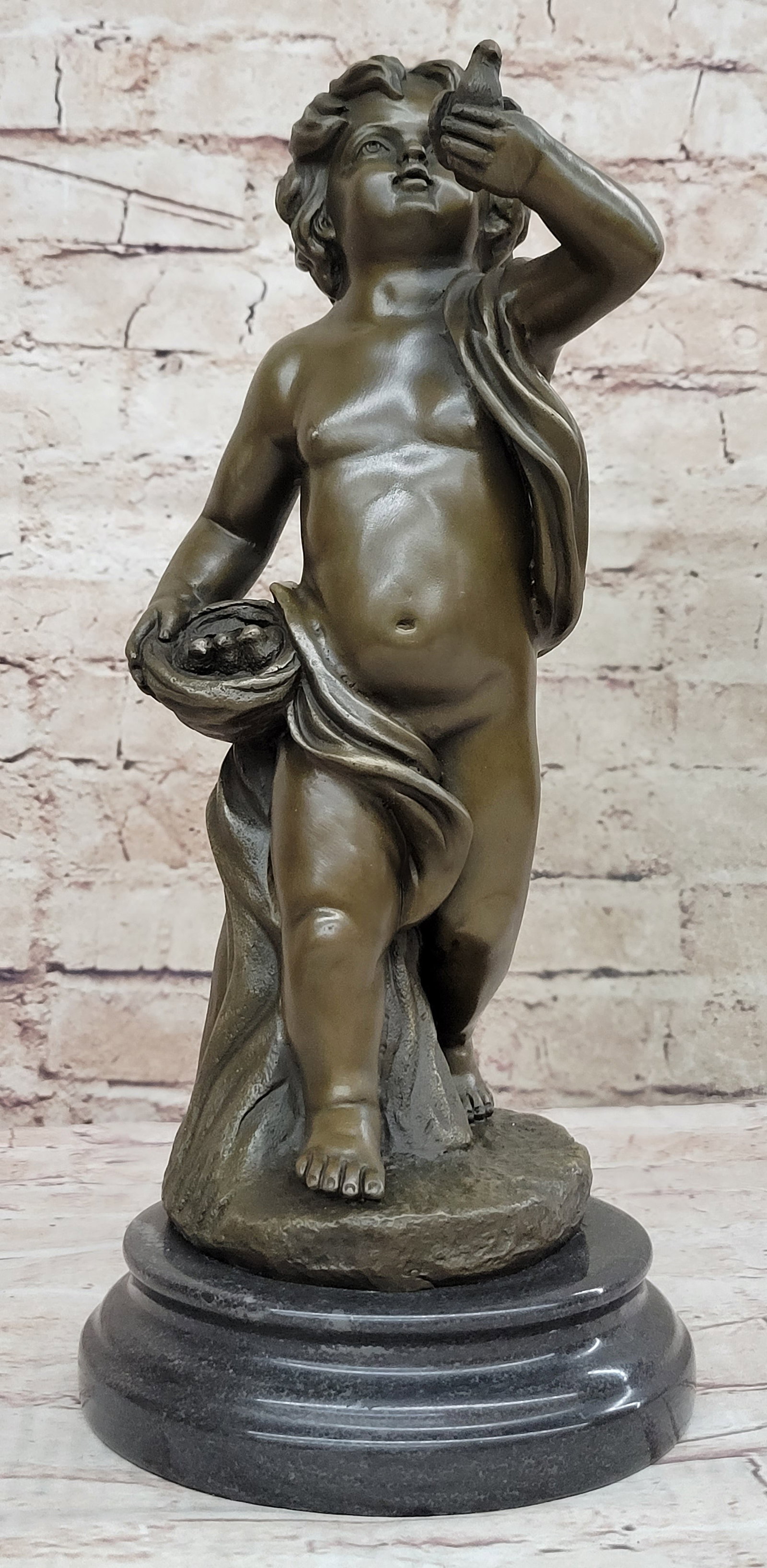 Delightful Boy Bronze Statue - 3