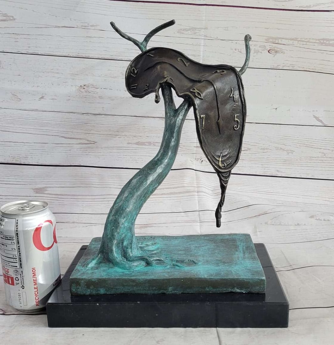 Melting Clock Bronze Figurine - 2