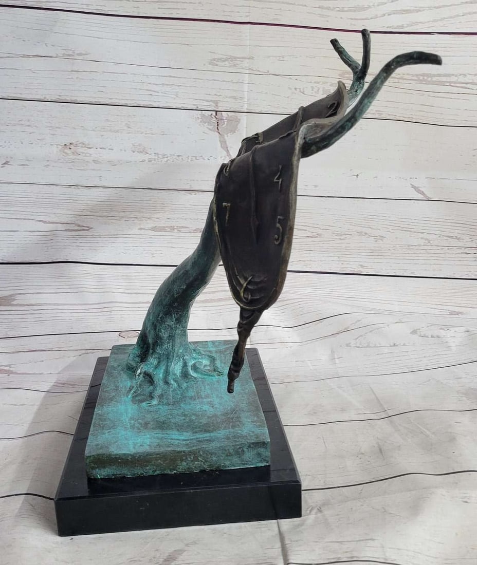 Melting Clock Bronze Figurine - 4