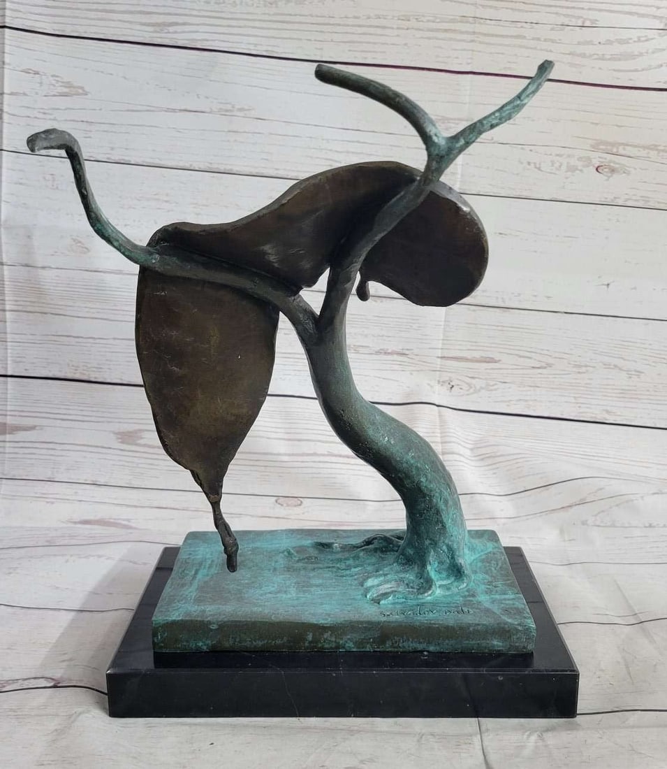 Melting Clock Bronze Figurine - 6