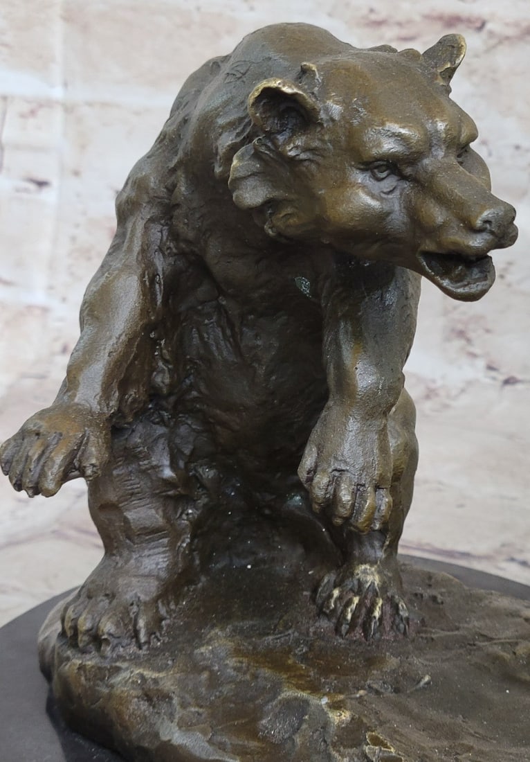 Bull and Bear on Marble Base Sculpture - 7