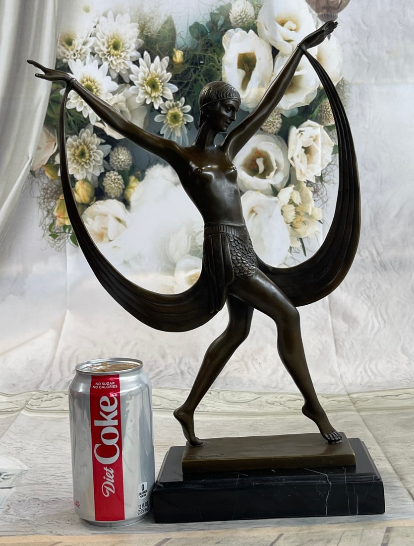 Nude Girl Dancer Bronze Statue: It is truly elegant, this is an excellent Museum quality Bronze work of art. This faithful reproduction of distinguished highly regarded Faraway, prized for his well known sensual works. Features a yo