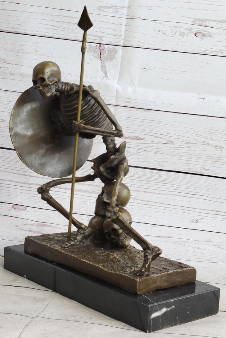 Skeleton Warrior Bronze Sculpture - 3