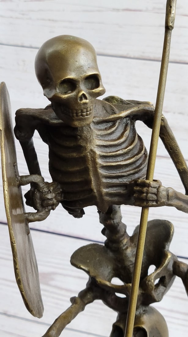Skeleton Warrior Bronze Sculpture - 6