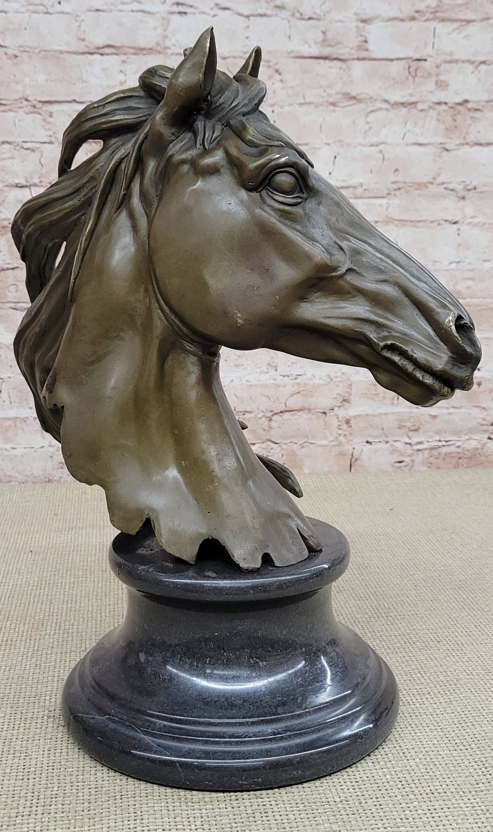 Horse Head Bust Bronze Statue - 4